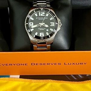 Stuhrling Aquadiver Date Sport Diver Luxury Designer Watch